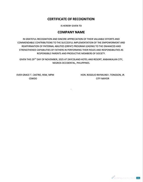 Download Philippines certificate of recognition Word and PDF template Photoshop template